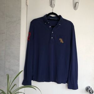 Vintage y2k Ralph Lauren Long sleeve Polo size Medium M